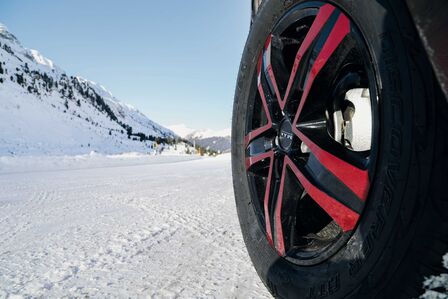 Jantes peintes au design sportif.