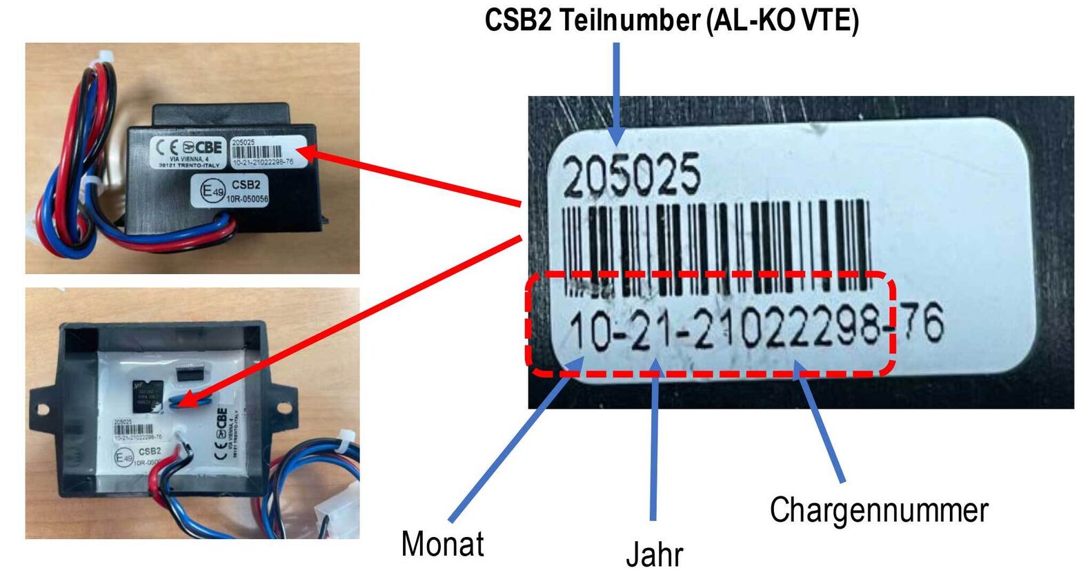 Liste der betroffenen Seriennummern / Produktkenncode als Download.