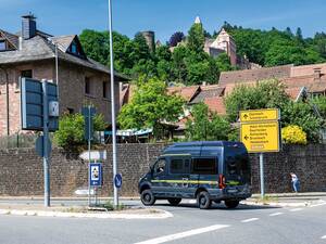 Chaque colline est surmontée d’un château – ici, les ruines du château d’Eberbach.