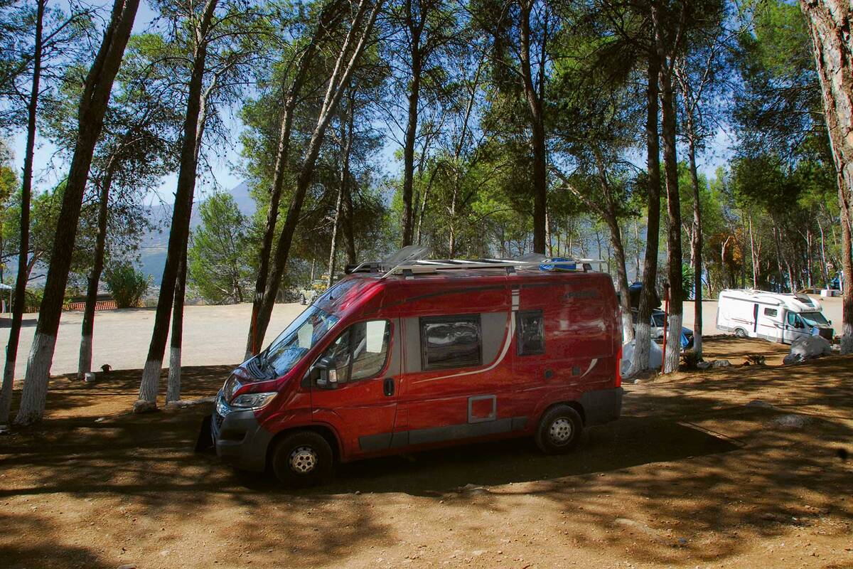 Camping avec vue – repos pur sous les pins près de Chefchaouen.