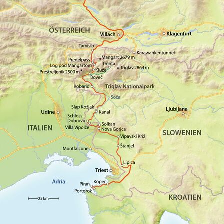 Reiseroute Slowenien.